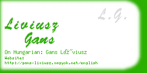 liviusz gans business card